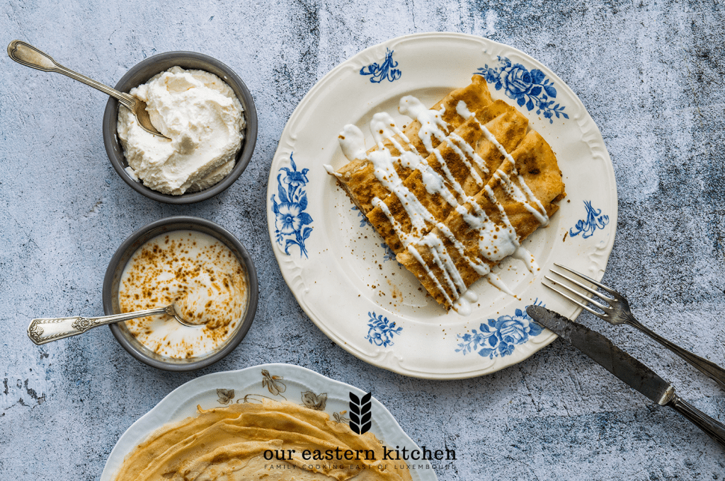 Crêpes with Creamed Cottage Cheese Filling